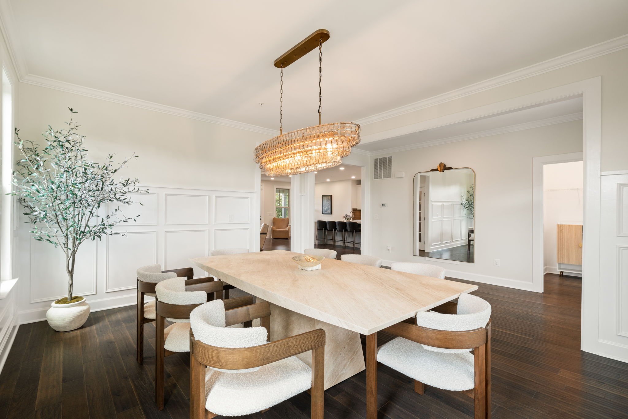 Formal dining room open to the kitchen beyond